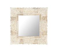 vidaXL Spiegel 50x50 cm massief mangohout wit321632 Blanc G