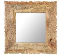 vidaXL Miroir mural 50 x 50 cm Bois de manguier massif