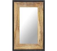 vidaXL Miroir Mural Miroir de Maquillage Miroir de Couloir Décoratif Décoration Salon Maison Intérieur 80x50 cm Bois de Manguier Massif