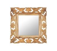 Vidaxl Miroir Sculptã© Ã La Main Marron 50x50cm Bois De Manguier Massif