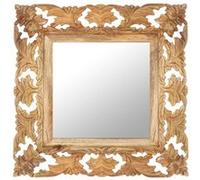 Vidaxl Miroir Sculptã© Ã La Main Marron 50x50cm Bois De Manguier Massif