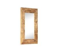 vidaXL Miroir mural sculpté à la main en bois de manguier massif 80 x 50 x 2,5 cm
