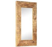 vidaXL Miroir mural sculpté à la main en bois de manguier massif 80 x 50 x 2,5 cm