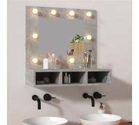 vidaXL Armoire murale miroir de salle de bain avec LED Gris béton 808886