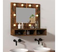 vidaXL Armoire à miroir avec LED Chêne fumé 60x31,5x62 cm