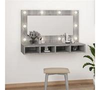 vidaXL Armoire à miroir Sonoma avec LED gris 90 x 31,5 x 62 cm