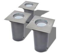 vidaXL Spot encastré de sol LED 3 pcs. Outdoor Carré