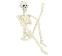 vidaXL Squelette d'halloween 2 pcs Blanc 85 cm PVC, Salon, Squelette Gothique, décoration Halloween Durable, Figurine effrayante pour l'intérieur, extérieur, fêtes