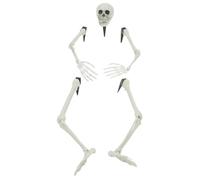 vidaXL Squelette d'halloween Blanc 20 x 10 x 9,5 cm Plastique, Déco Halloween pour Le Salon, Squelette résistant pour l'intérieur et extérieur, thème Maison hantée