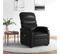 vidaXL Sta-op-Fauteuil de relaxation, massant similicuir noir Noir G