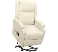 vidaXL Fauteuil de massage inclinable Crème Tissu