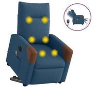 vidaXL Sta-op-massagestoel elektrisch verstelbaar stof blauw3324036 Bleu G