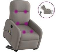 Vidaxl Fauteuil Inclinable De Massage Électrique Taupe Tissu