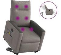 vidaXL Fauteuil inclinable de Massage électrique Taupe Tissu