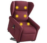 Vidaxl Fauteuil Inclinable De Massage Électrique Rouge Bordeaux Tissu Rouge