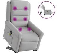 Vidaxl Fauteuil Inclinable De Massage Électrique Gris Nuage Tissu Gris