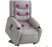 Sta-op-massagestoel elektrisch verstelbaar stof wolk grijs3310288