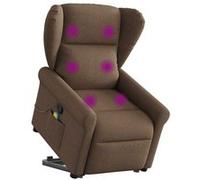 vidaXL Sta-op-massagestoel verstelbaar stof bruin3303388 Marron G