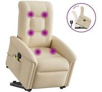 vidaXL Sta-op-massagestoel verstelbaar stof crÃmekleurig3303272 Blanc G