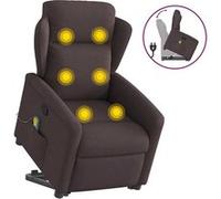 vidaXL Fauteuil inclinable de massage Marron foncé Tissu Marron
