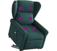Vidaxl Fauteuil Inclinable De Massage Vert Foncé Tissu Vert