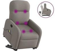 Vidaxl Fauteuil Inclinable De Massage Taupe Tissu