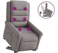 Sta-op-massagestoel verstelbaar stof taupe3303331