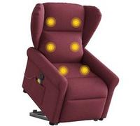 Vidaxl Fauteuil Inclinable De Massage Rouge Bordeaux Tissu Rouge