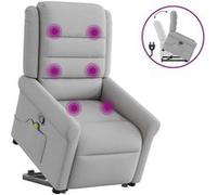Vidaxl Fauteuil De Massage Inclinable Gris Nuage Tissu Gris