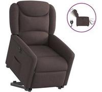 Vidaxl Fauteuil Inclinable Électrique Marron Foncé Tissu Marron