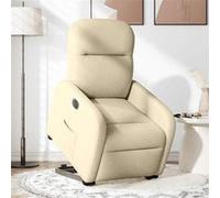 Vidaxl Fauteuil Inclinable Électrique Crème Tissu