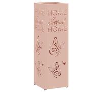 vidaXL Stand de Parapluie de Pluie Rose 15,5 x 15,5 x 49 cm Acier, Support de Salon, rectangulaire, Design Moderne, Solide, Organisateur d'entrée, Rack en Acier Compact