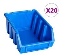 vidaXL Stapelbakken 20 st kunststof blauw146284 Bleu G
