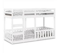 Vidaxl Lit Superposé Blanc 75x190 Cm Bois De Pin Massif Blanc