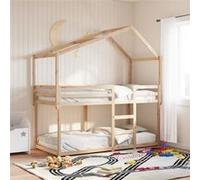 Vidaxl Lit Superposé Sans Matelas 75x190 Cm Bois De Pin Massif Marron
