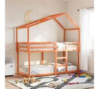 Vidaxl Lit Superposé Sans Matelas Cire Marron 75x190 Cm Pin Massif Marron