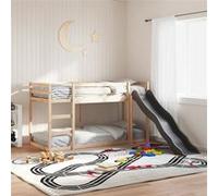 vidaXL Stapelbed met glijbaan en ladder massief grenenhout 80x200 cm3284239 Marron G