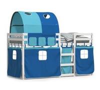 Vidaxl Lit Superposé Sans Matelas Bleu 75x190 Cm Bois De Pin Massif Marron