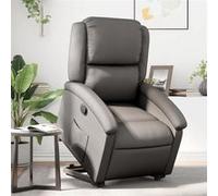 vidaXL Fauteuil inclinable – Dossier et repose-pied réglables – Cuir véritable gris