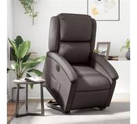 Fauteuil Inclinable de Massage Électrique Chaise Noir Cuir Véritable vidaXL