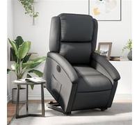 vidaXL Fauteuil de massage électrique 3204270 Cuir véritable Noir Inclinable