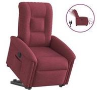 vidaXL Fauteuil inclinable électrique rouge bordeaux tissu