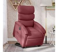 vidaXL Fauteuil inclinable électrique rouge bordeaux tissu
