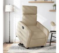 vidaXL Fauteuil inclinable électrique crème tissu