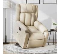 vidaXL Fauteuil inclinable électrique crème tissu