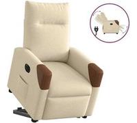 vidaXL Fauteuil inclinable électrique crème tissu