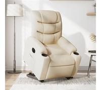 vidaXL Fauteuil inclinable électrique crème tissu