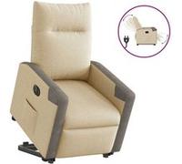 vidaXL stoel électrique réglable tissu crème Crème G