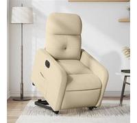 Fauteuil Inclinable Electrique, Chaise de Relaxation avec Dossier et Repose-pied Réglables, Siège de Salon Salle de Séjour, Moderne, Crème Tissu