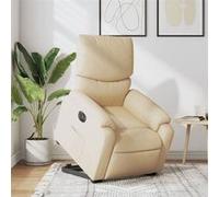 vidaXL Chaise électrique réglable en tissu crème Or G